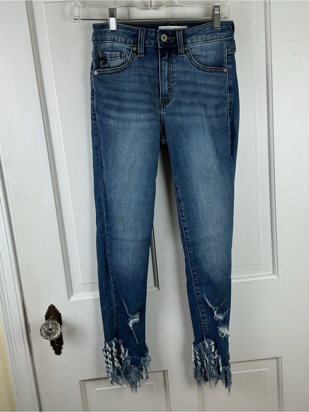 KanCan Rock Hill Fringe Ankle Skinny Jeans Sz 3 / 25